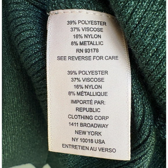 PHILOSOPHY Plus Sz 1X Knit Sweater Metallic Green Boatneck Dolman Sleeve Holiday - Picture 5 of 13